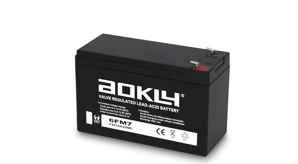 Aokly Power Bleibatterie AGM, 12 V, 7 Ah, Modell 6FM7 von Aokly Power