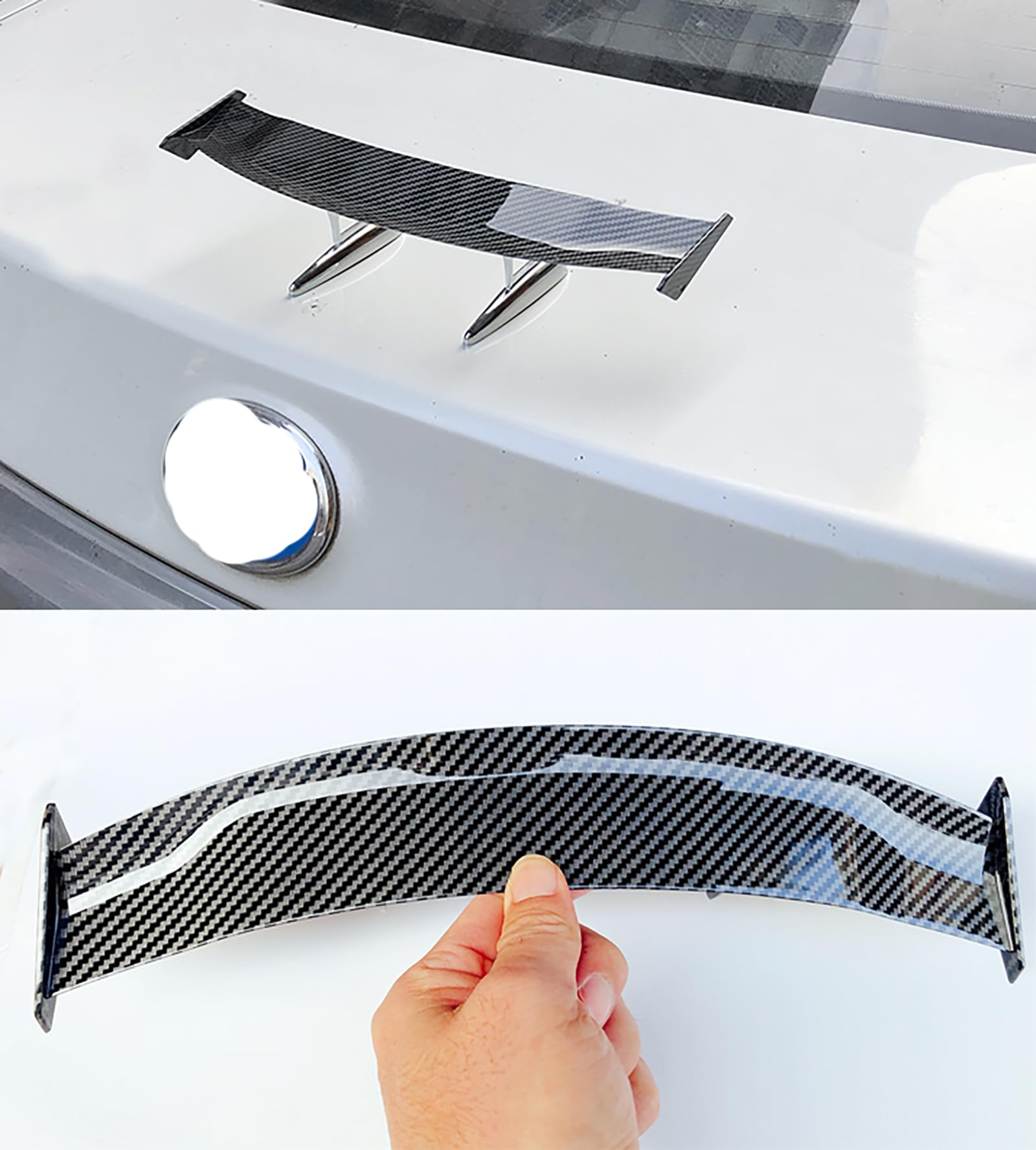 Universal Auto Mini Spoiler Flügel, Auto Mini Heck Flügel Auto Heckflügel Kohlefaser Styler 12 Zoll / 30 cm von Aokzeeo