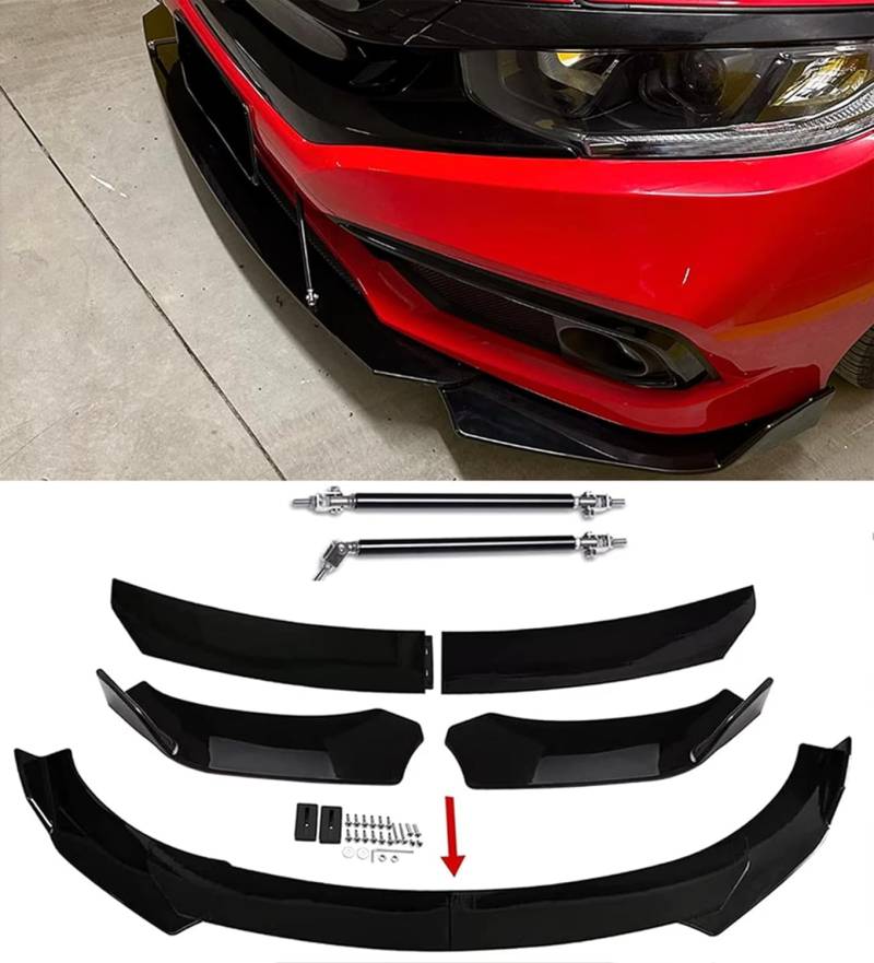 Universal Front Bumper Lip Body Kit Spoiler for Honda Civi BMW Audi Benz Mazda von Aokzeeo