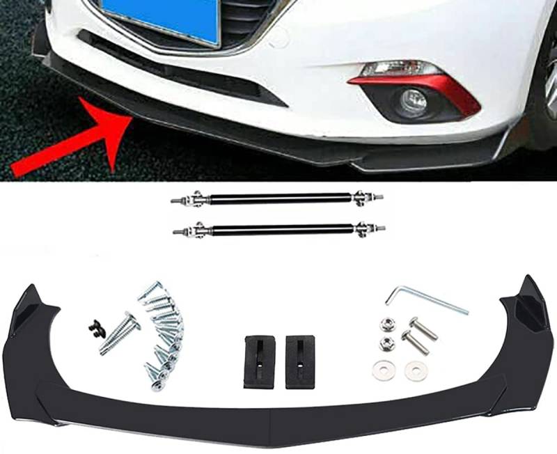 Universal Front Bumper Lip Chin Spoiler PP Front Bumper Lip Sopiler Wing Body Fit for Audi,Ford,BMW,Honda,Chevrolet,Civic,Benz,Mazda,GMC Car Pointed… von Aokzeeo