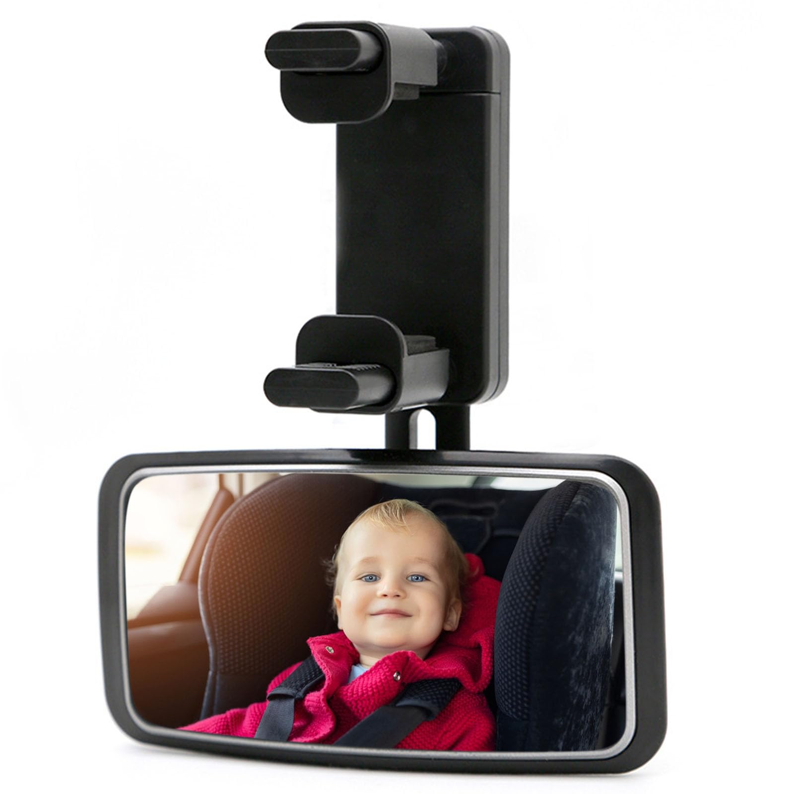 Aolawco Spiegel Auto Baby, 360° Drehbar Auto Spiegel mit Gefederten Clips, Glas-Spiegel, für Meisten Auto(130 * 64mm) von Aolawco