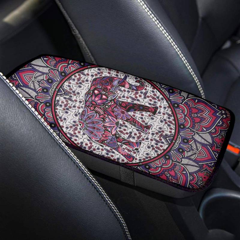 Aoopistc schwarze Sonnenblumen-Armlehnenbezüge für Autos, universelle Limousinen, Vans, SUVs, Mittelkonsole, Sitzboxen Aoopistc-Armrest 01 von Aoopistc