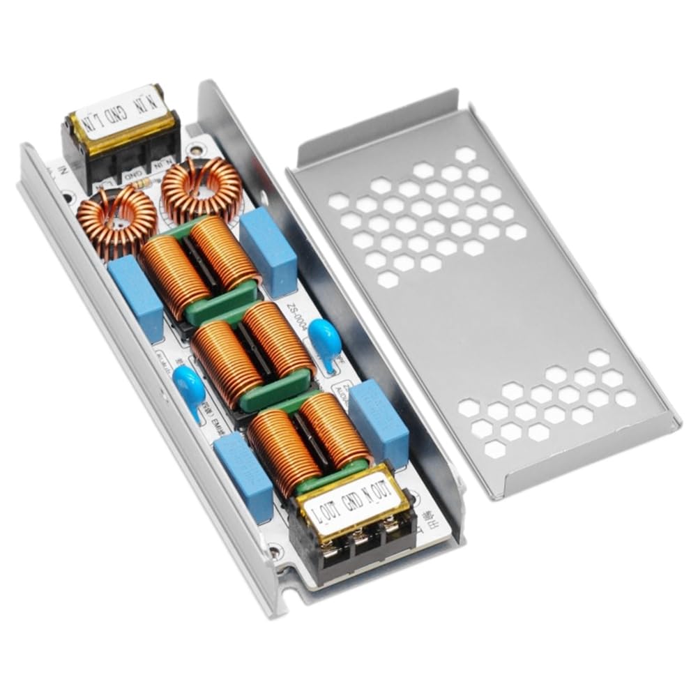 Aorwh 10A -Filter, 4-Stufiger Unterdrücker Elektromagnetischer Störungen, Common Power EMC-Audioverstärker-Reiniger mit Gehäuse von Aorwh