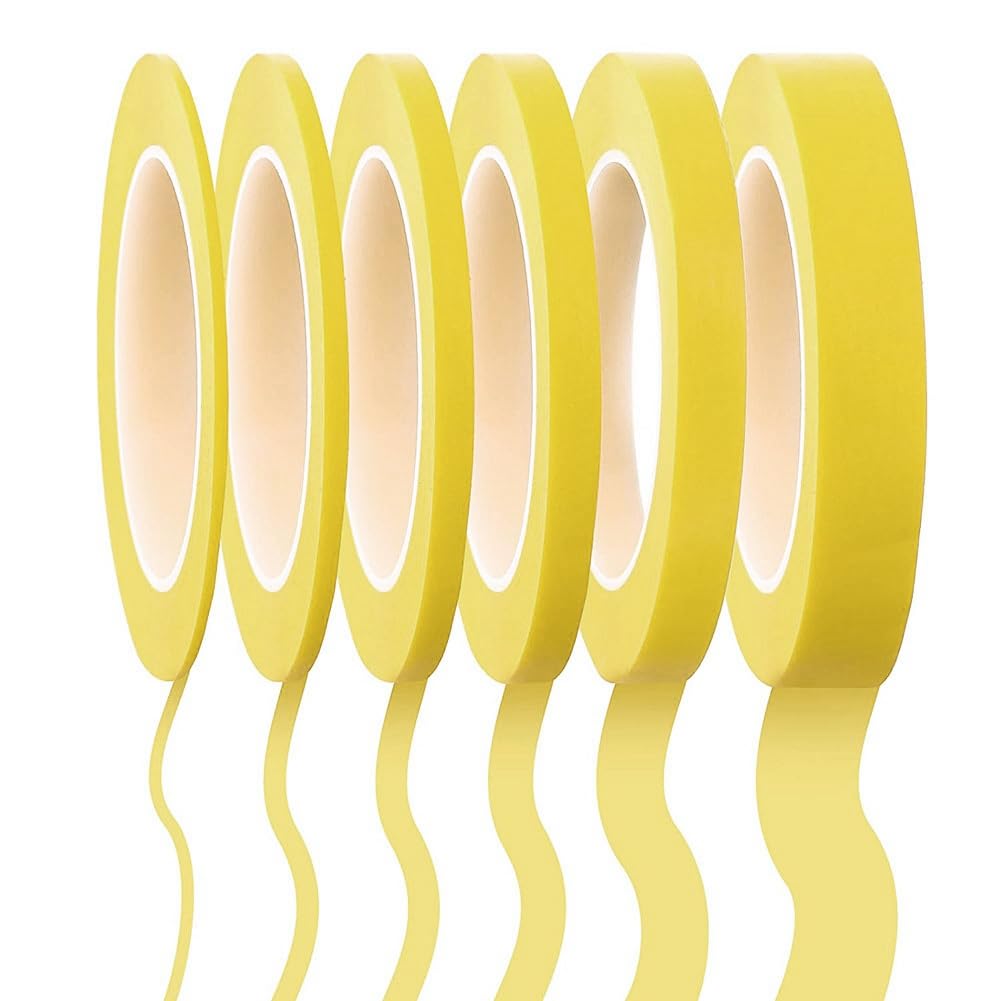 Aorwh 6 Rollen Fine Line Tape 1/16,7/10,1/8,1/4,1/2,3/4 X 55 Meter, Fineline Klebeband, Maler Automobil Klebeband von Aorwh