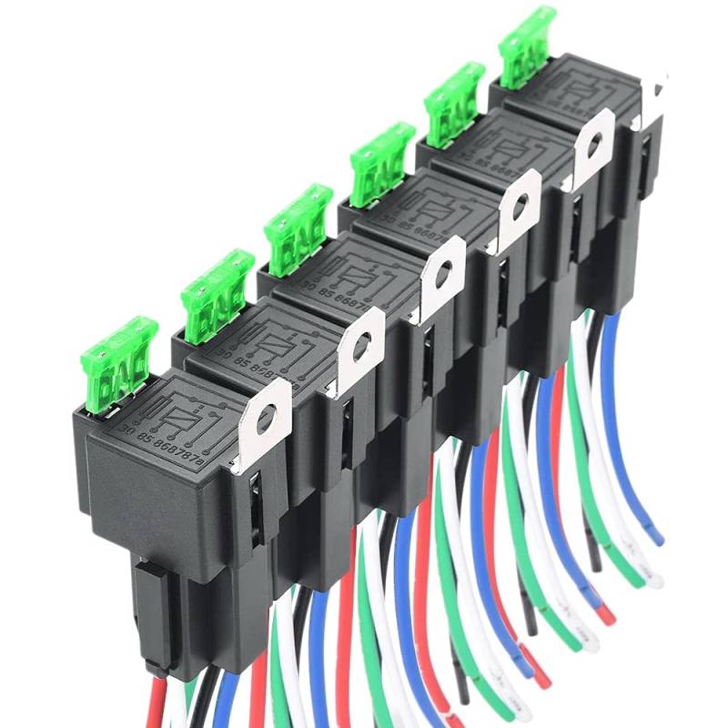 Aorwh 6 STÜCKE 5-Pin SPST Automobil Elektrisches Relais 12V 30A Auto Sicherung Relais Schalter Kabel Baugruppe von Aorwh