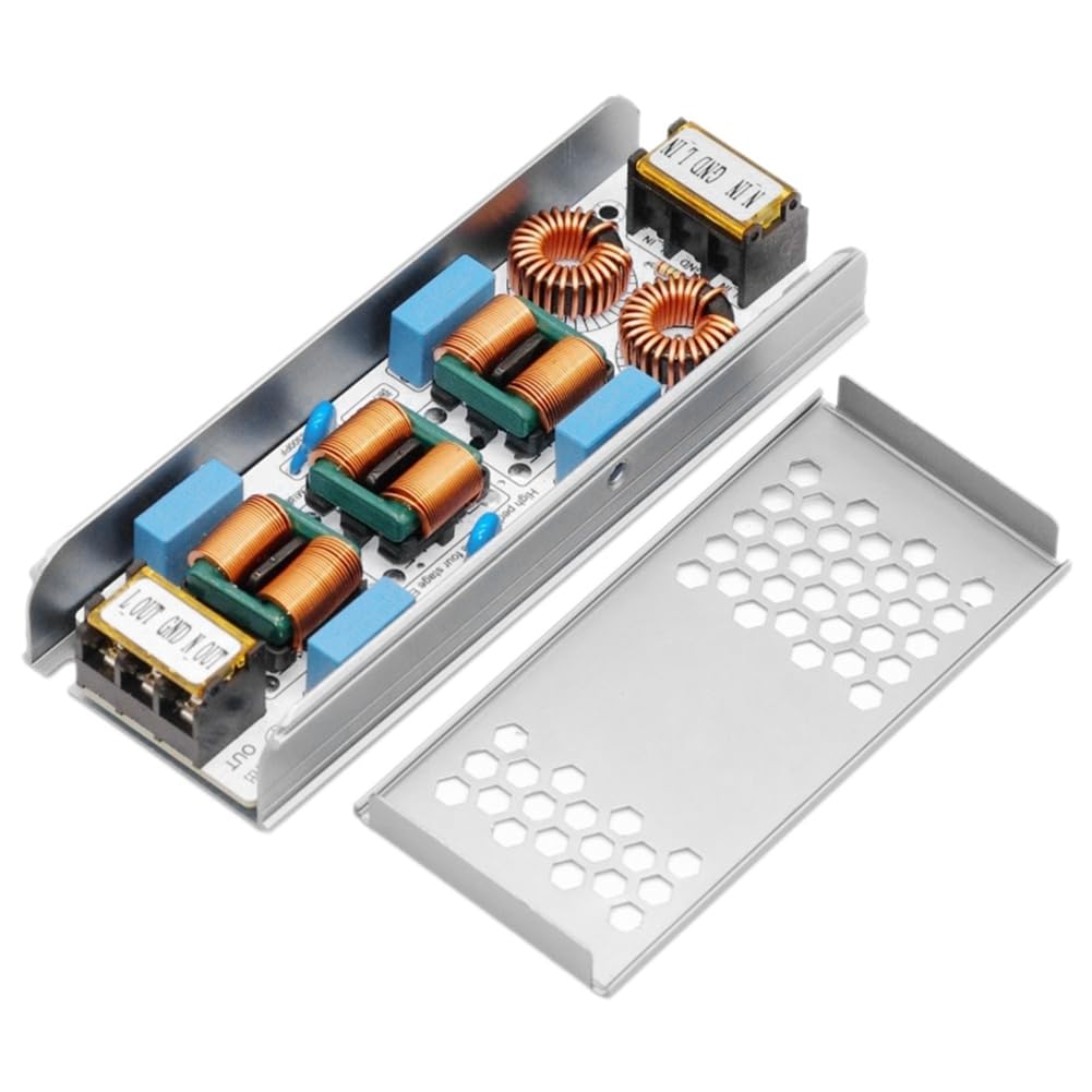 Aorwh 6A -Filter, 4-Stufiger Unterdrücker Elektromagnetischer Interferenzen, Common Power EMC-Audioverstärker-Reiniger mit Gehäuse von Aorwh