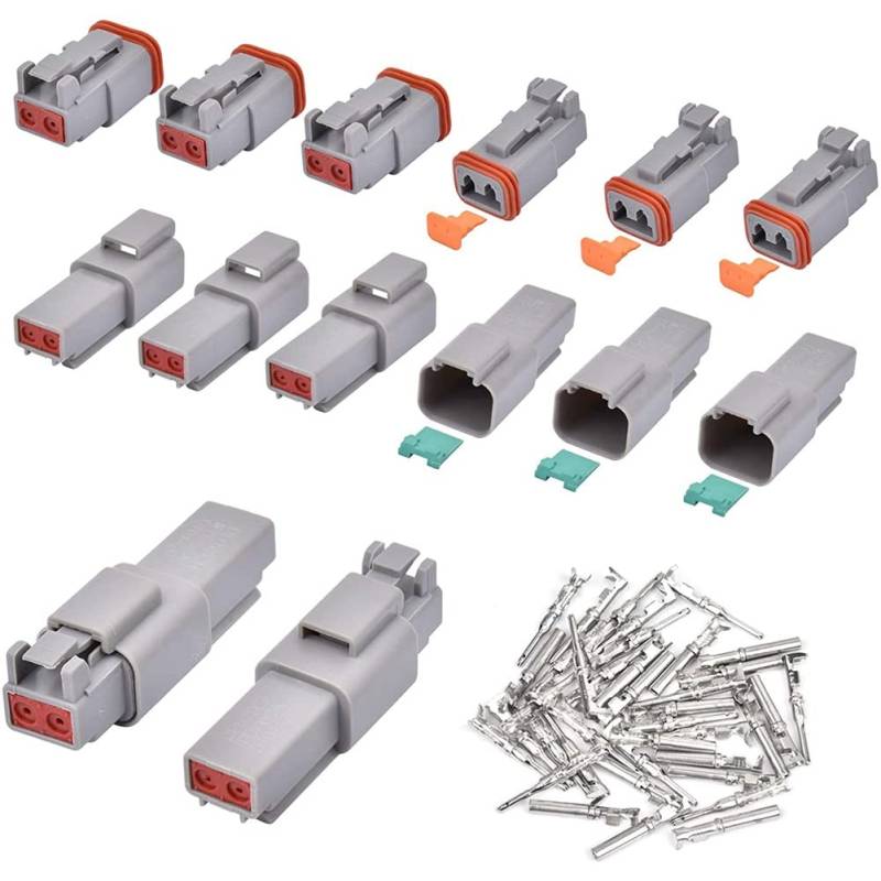 Aorwh Elektrischer Kabel Stecker 8 SäTze 2 Pin 16-20 AWG wasserdichte Versiegelte Auto Graue Stecker und Buchsen Anschluss Stecker von Aorwh