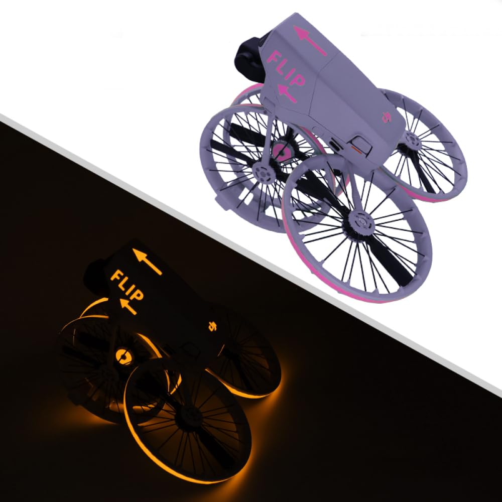 Flip Drone Skin Aufkleber Aufkleber, für DJI Flip Drohne Wasserdichte Aufkleber Dekoration Aufkleber Haut Anti-Kratzer Schutzfolie Nacht Sicherheit Cool Flug Zubehör (pink) von Aoyygg