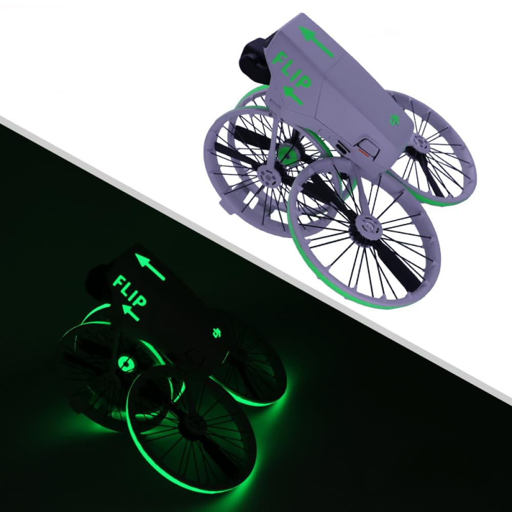 Flip Drone Skin Aufkleber Aufkleber, für DJI Flip Drohne Wasserdichte Aufkleber Dekoration Aufkleber Haut Anti-Kratzer Schutzfolie Nacht Sicherheit Cool Flug Zubehör (summer grass green) von Aoyygg