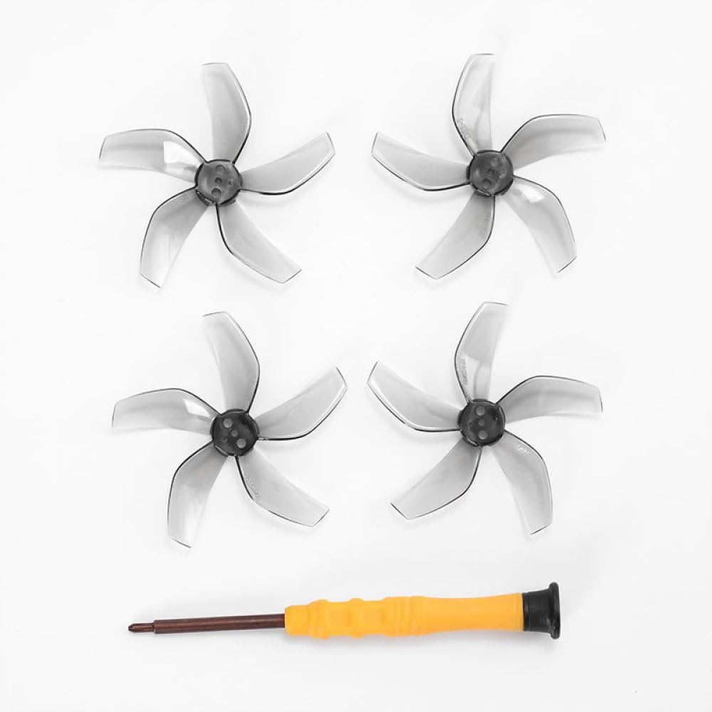 Propeller für DJI NEO Leichte Propeller Bunte 5-Blatt-Paddel Mehrfarbig Passendes Propeller Wing Blade Drohnenzubehör (2 pairs gray) von Aoyygg