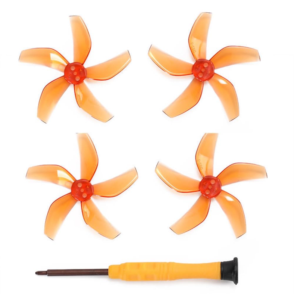 Propeller für DJI NEO Leichte Propeller Bunte 5-Blatt-Paddel Mehrfarbig Passendes Propeller Wing Blade Drohnenzubehör (2 pairs orange) von Aoyygg