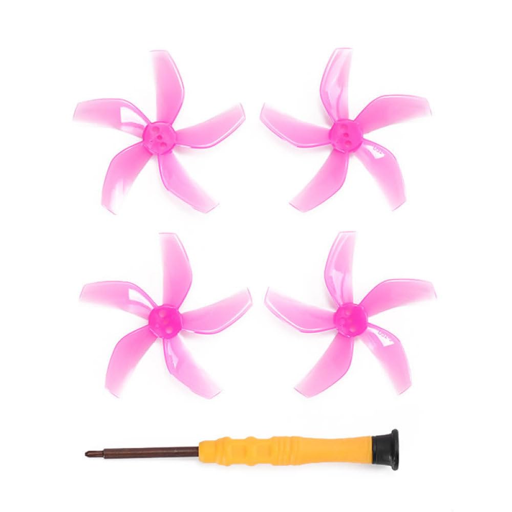 Propeller für DJI NEO Leichte Propeller Bunte 5-Blatt-Paddel Mehrfarbig Passendes Propeller Wing Blade Drohnenzubehör (2 pairs pink) von Aoyygg