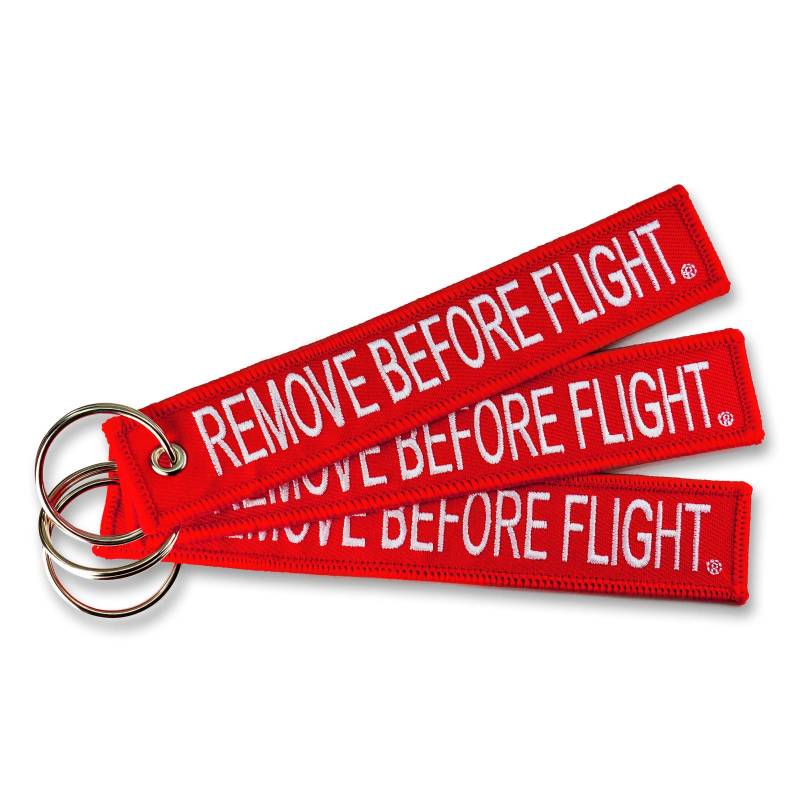 Apex Imports 3 x Remove Before Flight Schlüsselanhänger – Rot/Weiß von Apex Imports