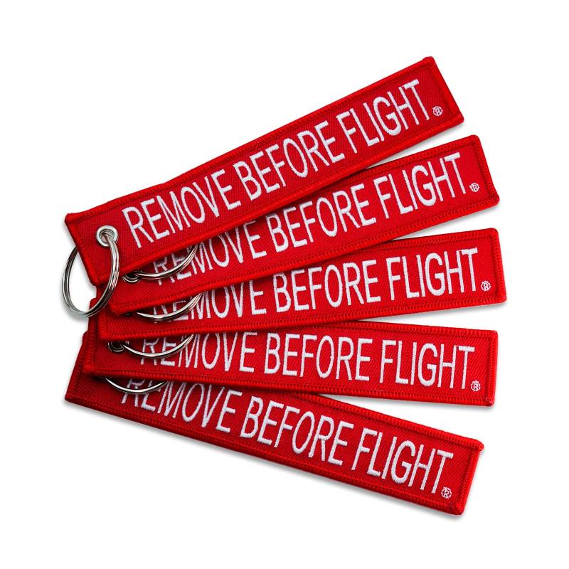 Apex Schlüsselanhänger Remove Before Flight, rot, 5X Pack von Apex Imports