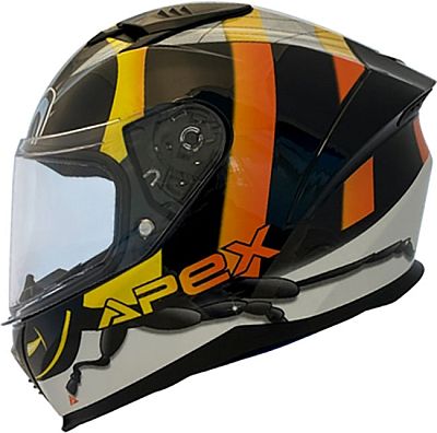 Apex FI100 Junior Bee, Integralhelm Kinder - Schwarz/Weiß/Orange - 51-52 cm von Apex