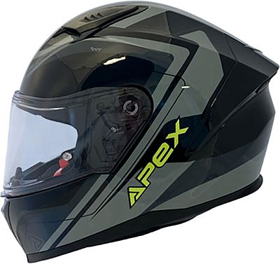 Apex FI100 Valencia, Integralhelm - Schwarz/Grau/Neon-Gelb - L von Apex