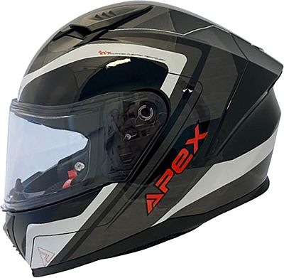 Apex FI100 Valencia, Integralhelm - Schwarz/Grau/Weiß/Rot - L von Apex