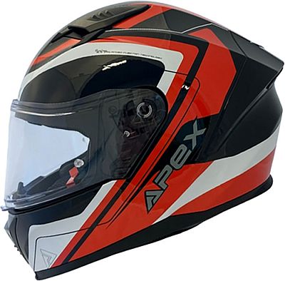 Apex FI100 Valencia, Integralhelm - Schwarz/Weiß/Rot/Grau - L von Apex