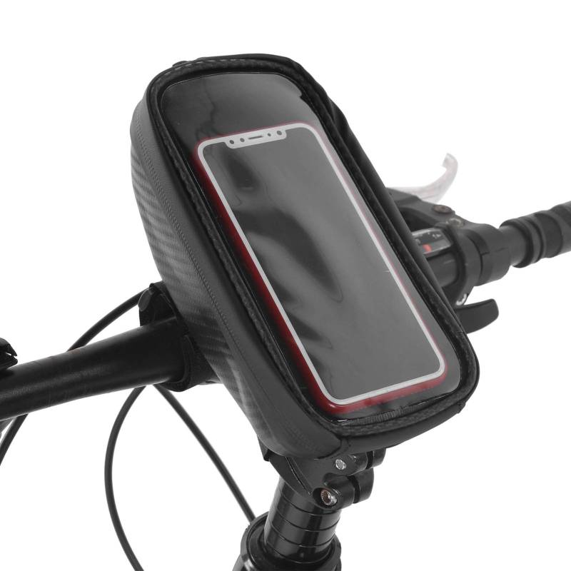 Apexare Fahrradlenkertasche, wasserdichte Fahrradtasche mit 6-Zoll-Touchscreen-Handytasche, Eva-Carbon-Kornmaterial, große Lenkertaschen für Mountainbike von Apexare