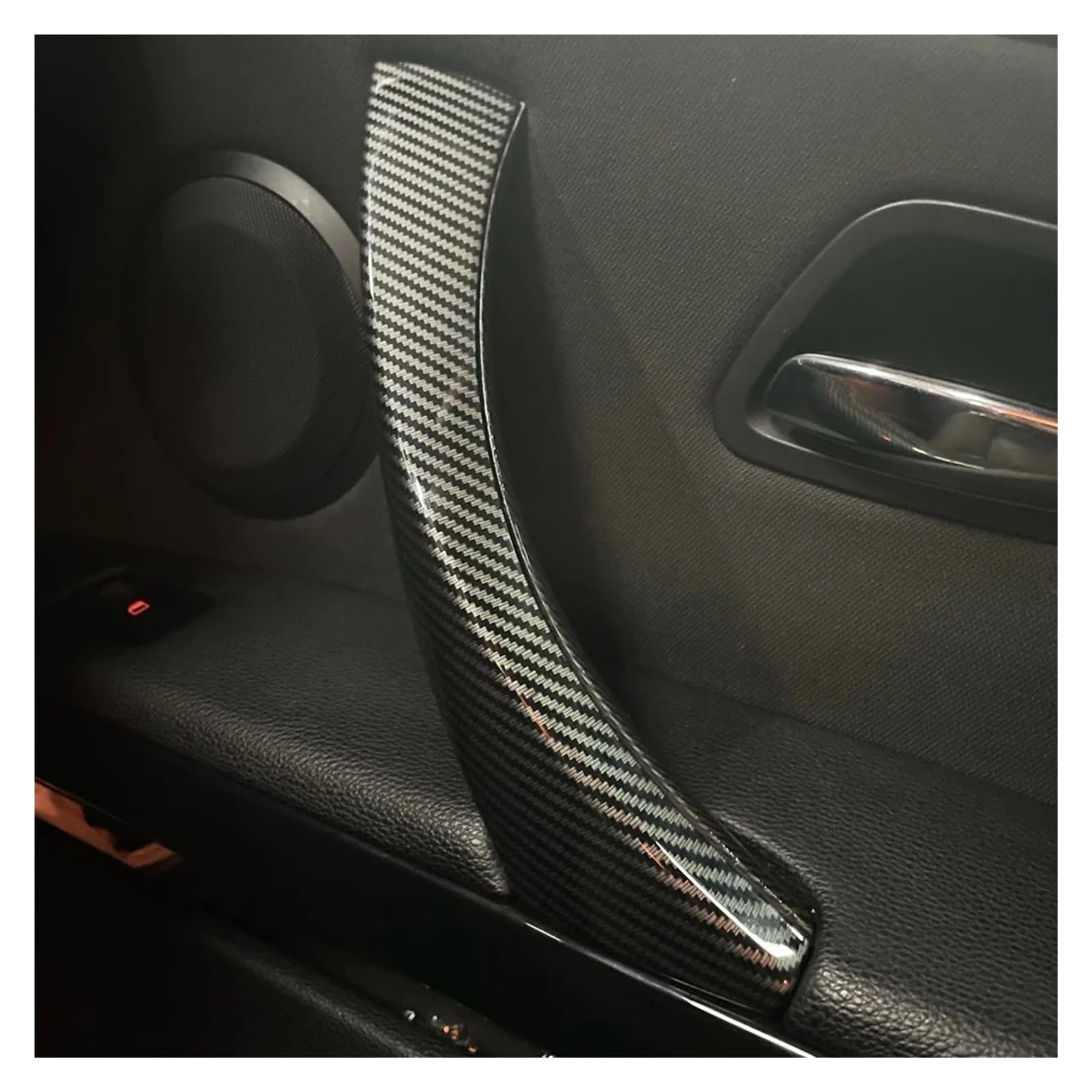 Auto Innentürgriff Türgriff Innen 1 Stück Links/Rechts Auto Seite Innen Vorne Tür Panel Griff Pull Trim + Abdeckung Für E90 E91 3 Serie Innen Zubehör(Carbon Left) von Aptfkec