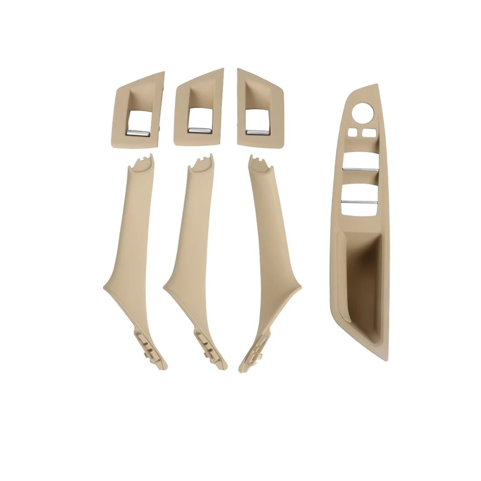 Auto Innentürgriff Türgriff Innen Auto Innen Tür Griff Panel Pull Trim Abdeckung Fenster Schalter Panel Griff Set Für 5 Series 2010-2017 F10 F11(RHD Beige) von Aptfkec