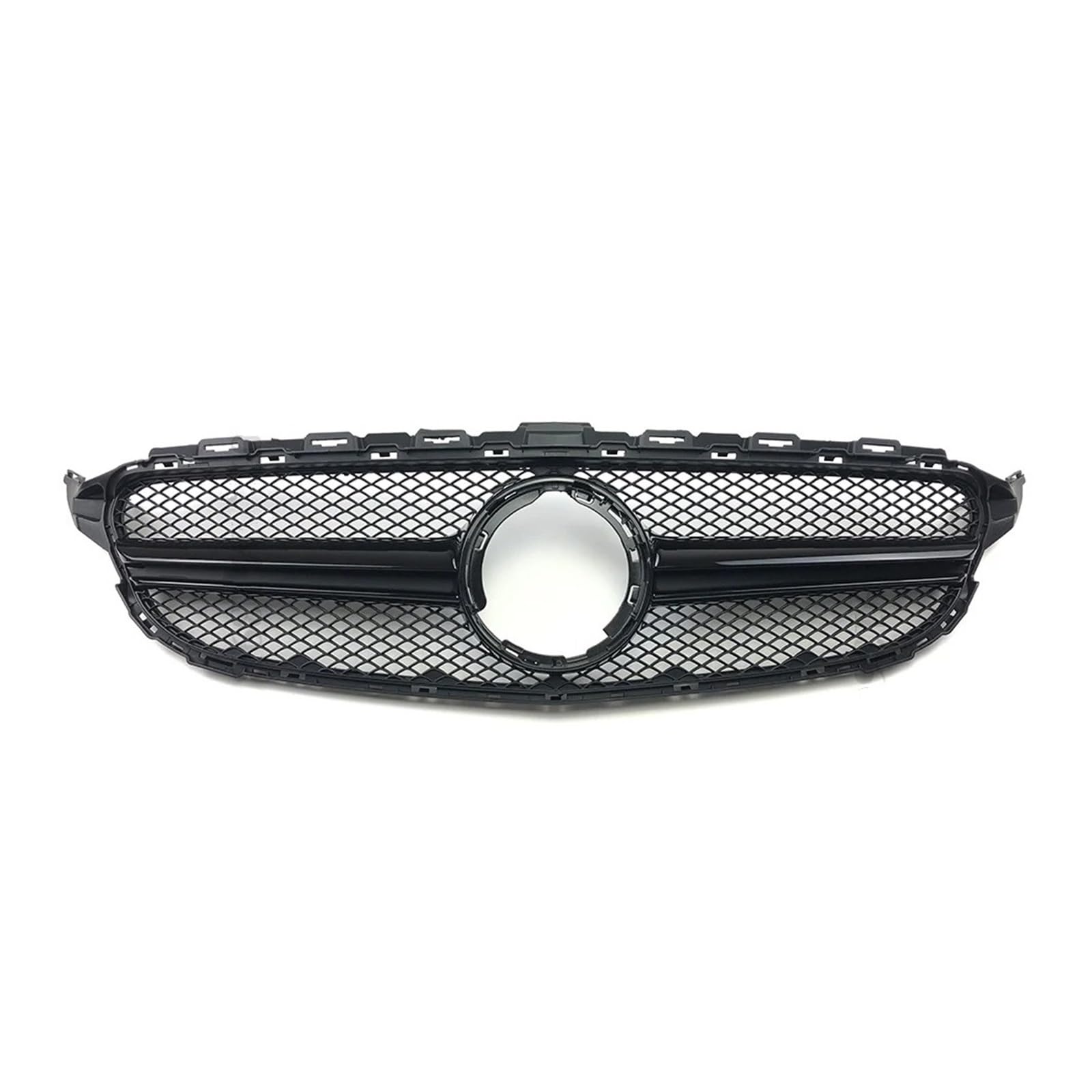 Auto Kühlergrill Vorderes Einlassgitter Racing-Stoßstangengrill Für Benz C-Klasse W205 S205 Für Touring C205 C43 2014–2022 Für AMG Für GT Für GTR Diamant-Stil Auto Frontgrill(Glossy Black,19-22_STYLE- von Aptfkec