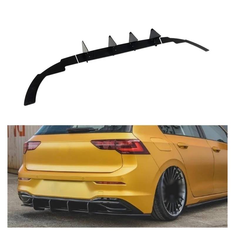 Heckflügel Heckstoßstangen Lippendiffusor Spoiler Splitter Schutz Auto Dekorationsschutz Für VW Für Golf 8 Für Pro Für Golf MK8 2021+ Heckstoßstange von Aptfkec