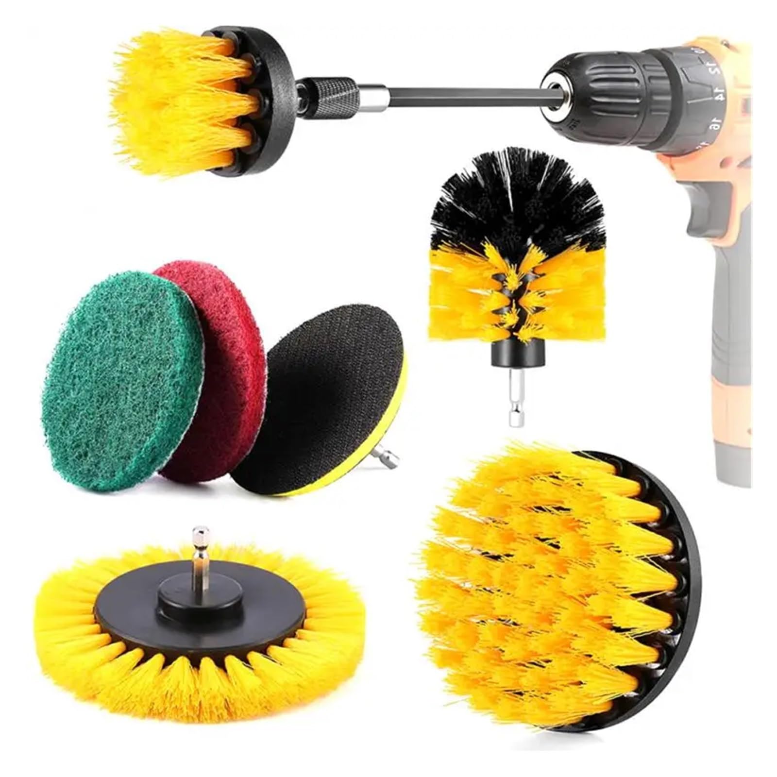 VNJUGF 6/6/4 STÜCKE Power Scrub Pads Scrubber Küchenreinigungsbürsten-Kits Mehrzweckreiniger Schrubben Akku-Bohrmaschine Bürsten wanglan(03) von Aqxyedc