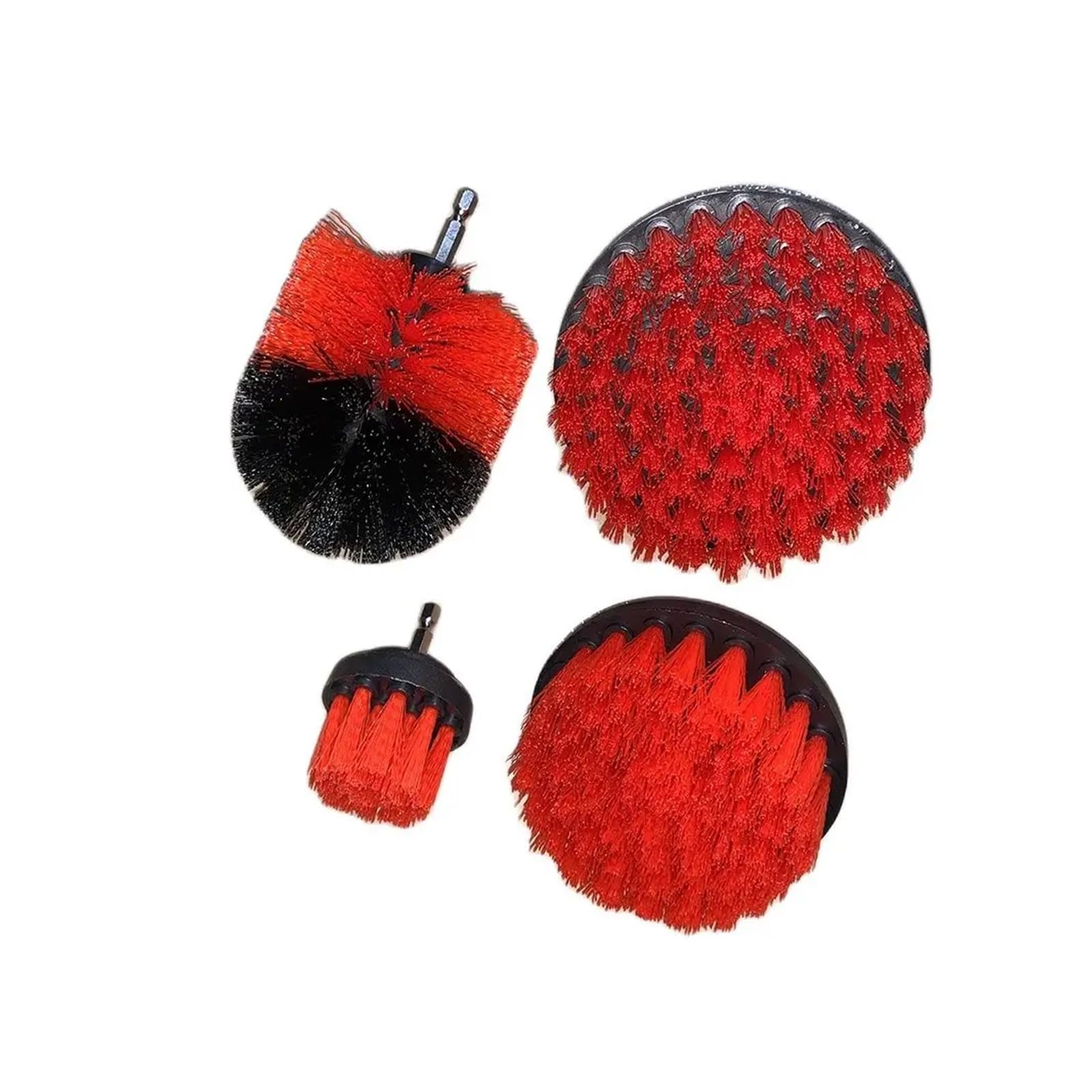 VNJUGF Rotes Set Bürstenköpfe for Schraubendreher und Bohrer zur Trockenreinigung, Bürste for Reinigen, ein Set Bürstenköpfe, Bürstenschraubendreher wanglan(Set 4-pcs) von Aqxyedc