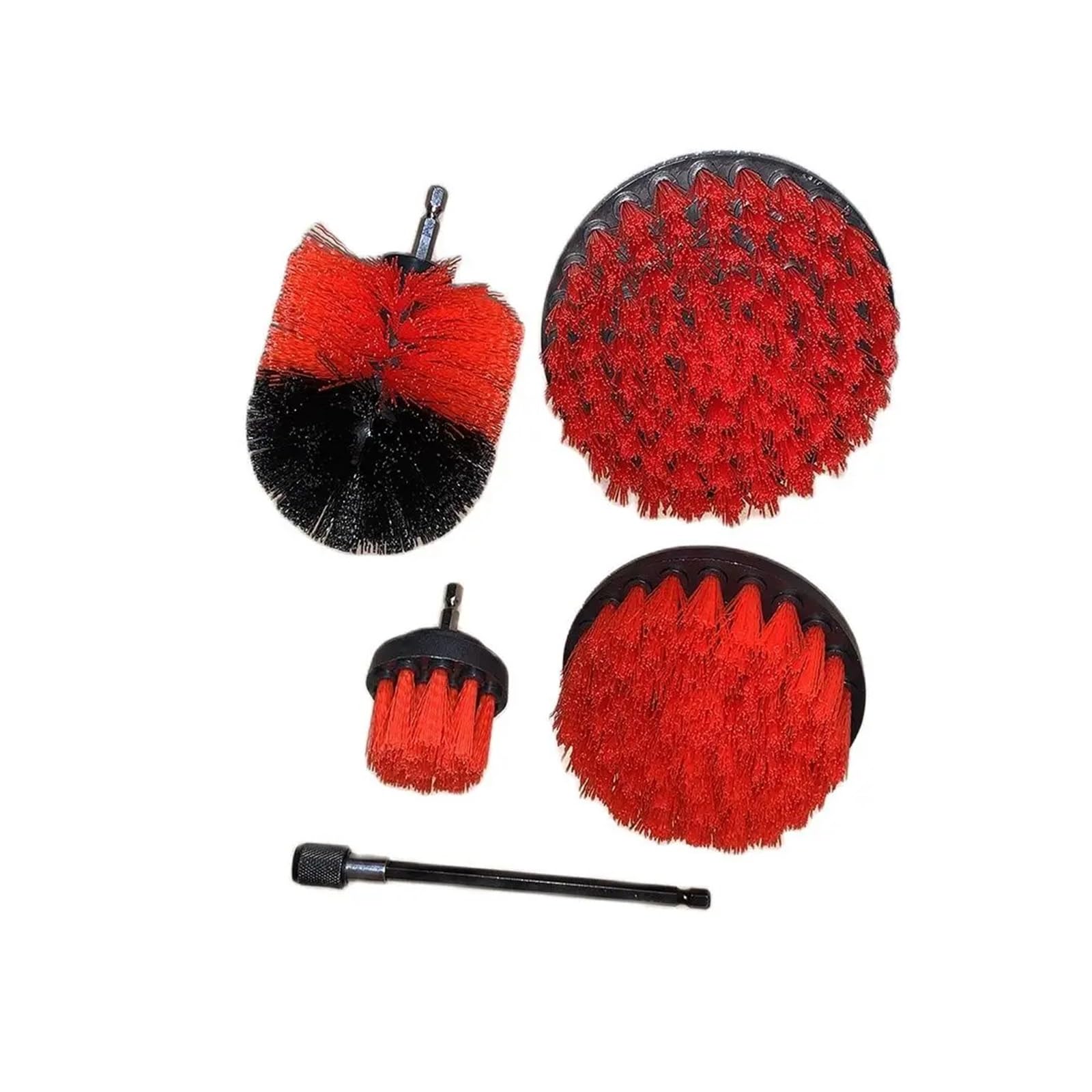 VNJUGF Rotes Set Bürstenköpfe for Schraubendreher und Bohrer zur Trockenreinigung, Bürste for Reinigen, ein Set Bürstenköpfe, Bürstenschraubendreher wanglan(Set 5-pcs) von Aqxyedc