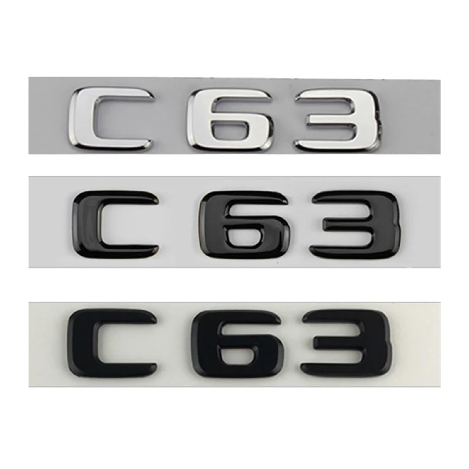 Aqxyju 3D-ABS-Auto-Heckkofferraum-Abzeichen-Aufkleber Seitenemblem V8 BITURBO 4MATIC C63-Logo Kompatibel mit C 63 W205 W204 Zubehör Personalisierte Auto Aufkleber(Matte Black,C63) von Aqxyju