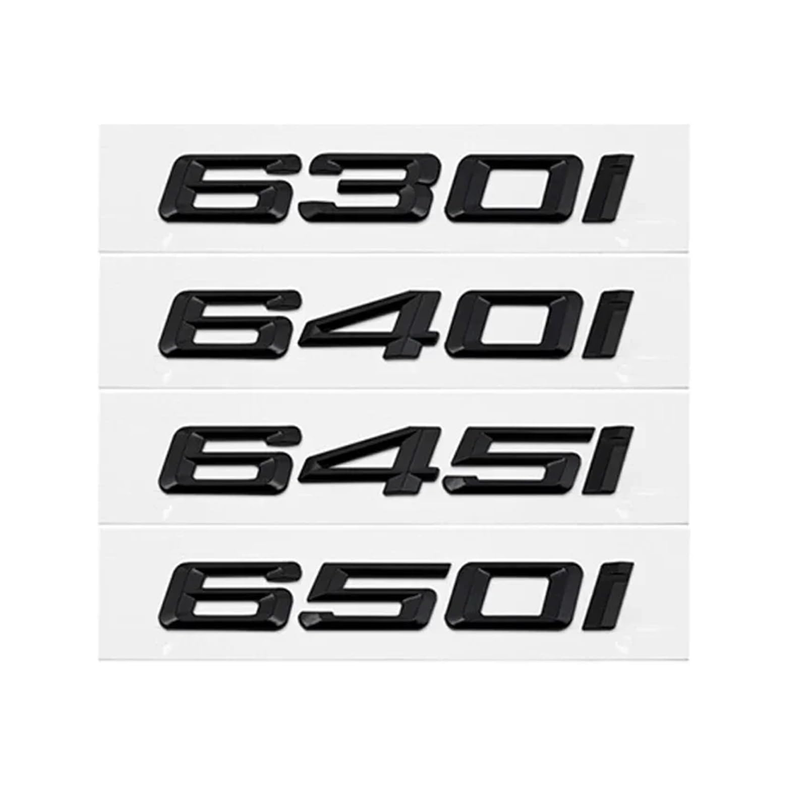 Aqxyju 3D-ABS-Kofferraum-Buchstaben, Logo-Aufkleber, Abzeichen, Emblem, kompatibel mit 6er-Serie 630i 640i 645i 650i E63 E64 F06 F12 F13 G32 Styling Personalisierte Auto Aufkleber(Gloss Black,640i) von Aqxyju