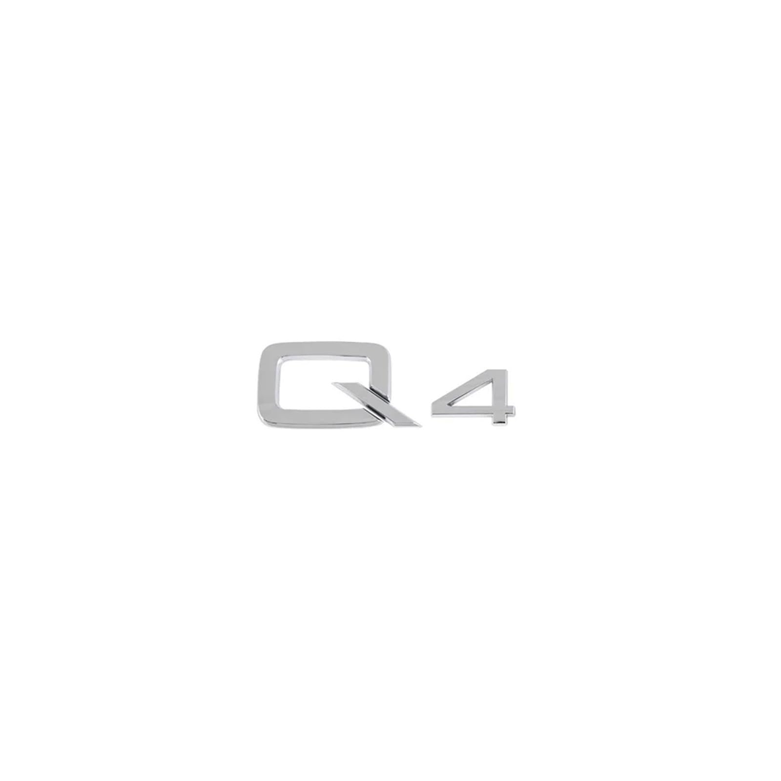 Aqxyju 3D-ABS-Zahlen-Buchstaben Q2 Q3 Q4 Q5 Q6 Q7 Q8-Emblem, kompatibel mit Q-Serie, Kofferraum-Heck-Logo-Aufkleber, Schwarz/Silber Personalisierte Auto Aufkleber(Silver Q4) von Aqxyju
