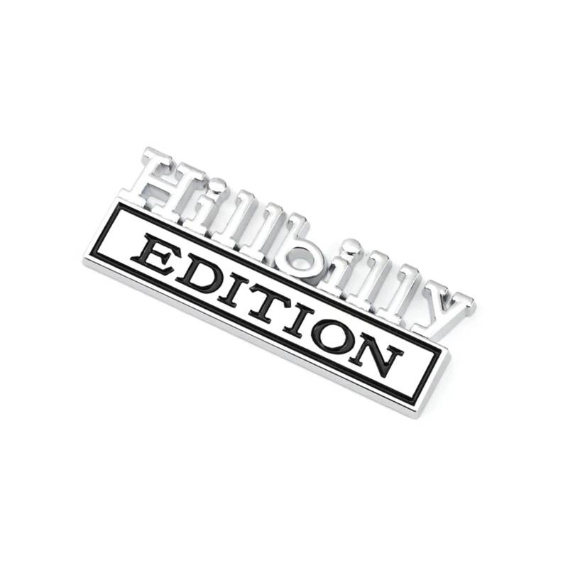 Aqxyju Auto Hillbilly Logo Edition Abzeichen Emblem Aufkleber Kühlergrill Kompatibel mit F150 F250 F350 Silverado 1500 2500 C10 C15 Personalisierte Auto Aufkleber(Hillbilly Sticker-04) von Aqxyju