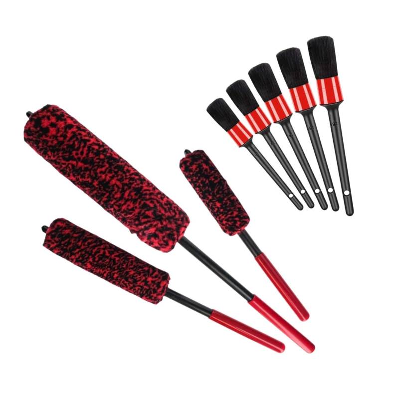 nrhnrhh Rad-Detaillierungsbürsten-Set, multifunktionale Reinigungswerkzeuge, biegbare Felge, Detailreinigung, einfaches Waschen(Large Brush Set) von Aqxyvfr