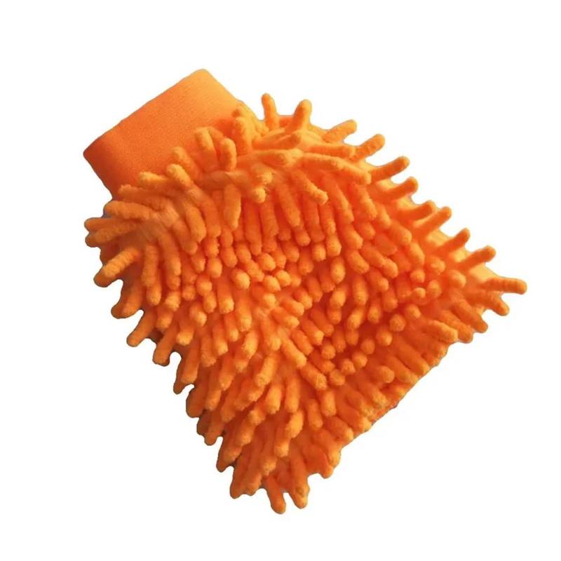 nrhnrhh Waschhandschuh, weiche Mikrofaser-Handschuhe, Chenille-Reinigungstuch, Tuch, Detaillierungsbürste, Auto-Reinigungswerkzeug-Bürste(Orange) von Aqxyvfr