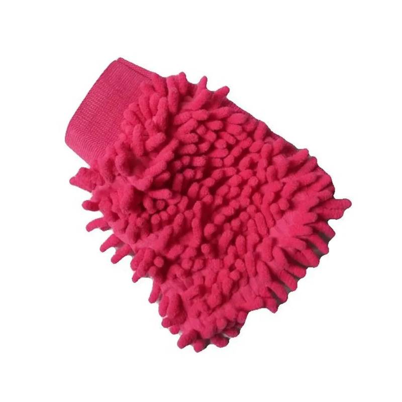 nrhnrhh Waschhandschuh, weiche Mikrofaser-Handschuhe, Chenille-Reinigungstuch, Tuch, Detaillierungsbürste, Auto-Reinigungswerkzeug-Bürste(Rose red) von Aqxyvfr