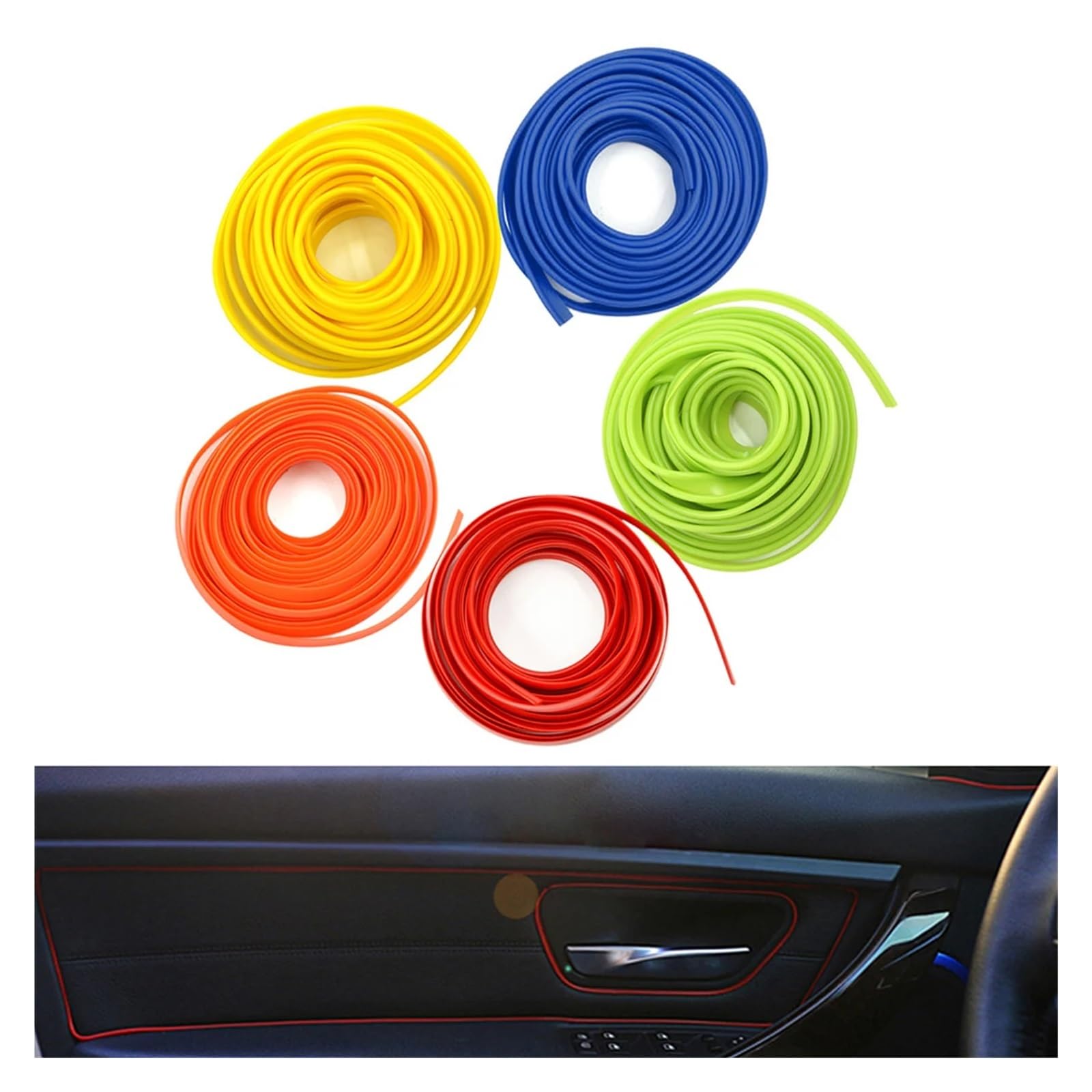 GUYTRM 5M Universal Car Styling Flexible Innenausstattung Auto Zierleiste Zierstreifen Linie DIY Zubehör lingli(Grün) von Aqxyxsw