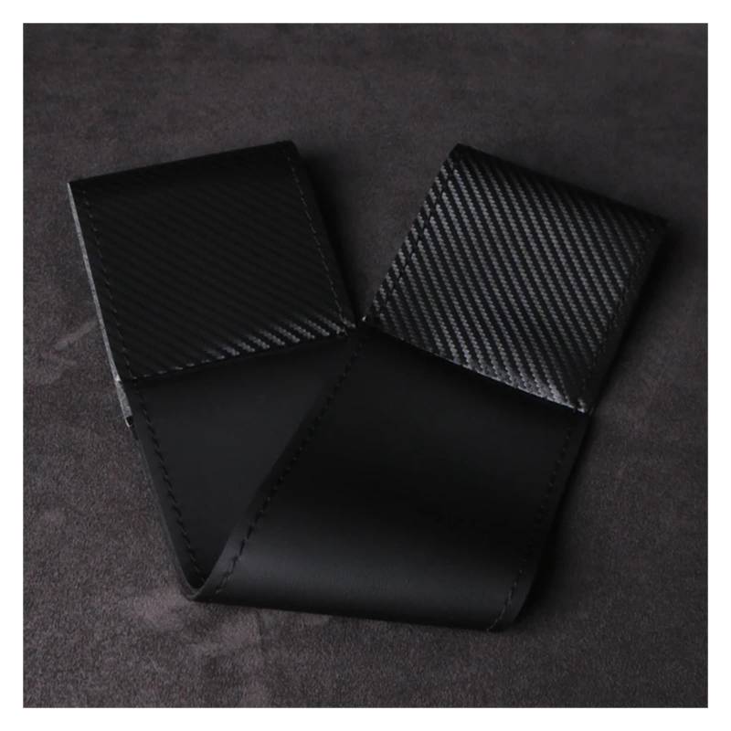 GUYTRM Matte Carbon Faser Leder Auto Lenkrad Abdeckung Hand Nähen Mit Nadel Faden Auto Lenkung Wrap Langlebig Tragen-beständig lingli(Black) von Aqxyxsw