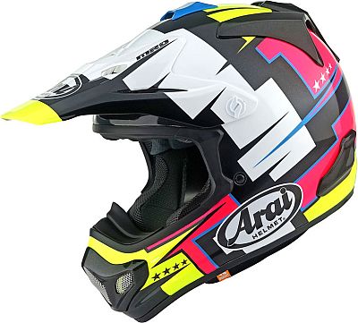 Arai MX-V EVO Battle, Motocrosshelm - Schwarz/Weiß/Neon-Gelb/Rot - M von Arai