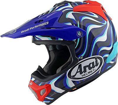 Arai MX-V EVO Stream, Motocrosshelm - Dunkelblau/Türkis/Weiß/Rot - L von Arai