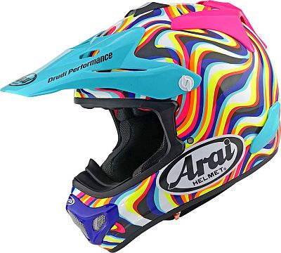 Arai MX-V EVO Stream, Motocrosshelm - Neon-Gelb/Neon-Pink/Türkis/Weiß - S von Arai