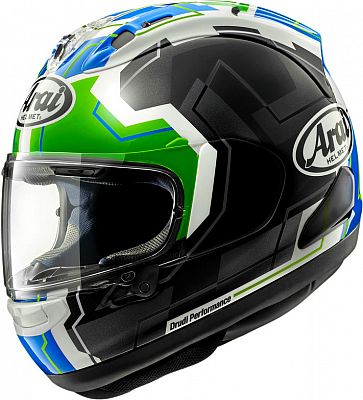 Arai RX-7V Evo JR 65, Integralhelm - Schwarz/Weiß/Grün/Blau - S von Arai