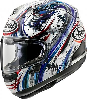 Arai RX-7V Evo Kiyo Trico, Integralhelm - Weiß/Grau/Blau/Rot - M von Arai