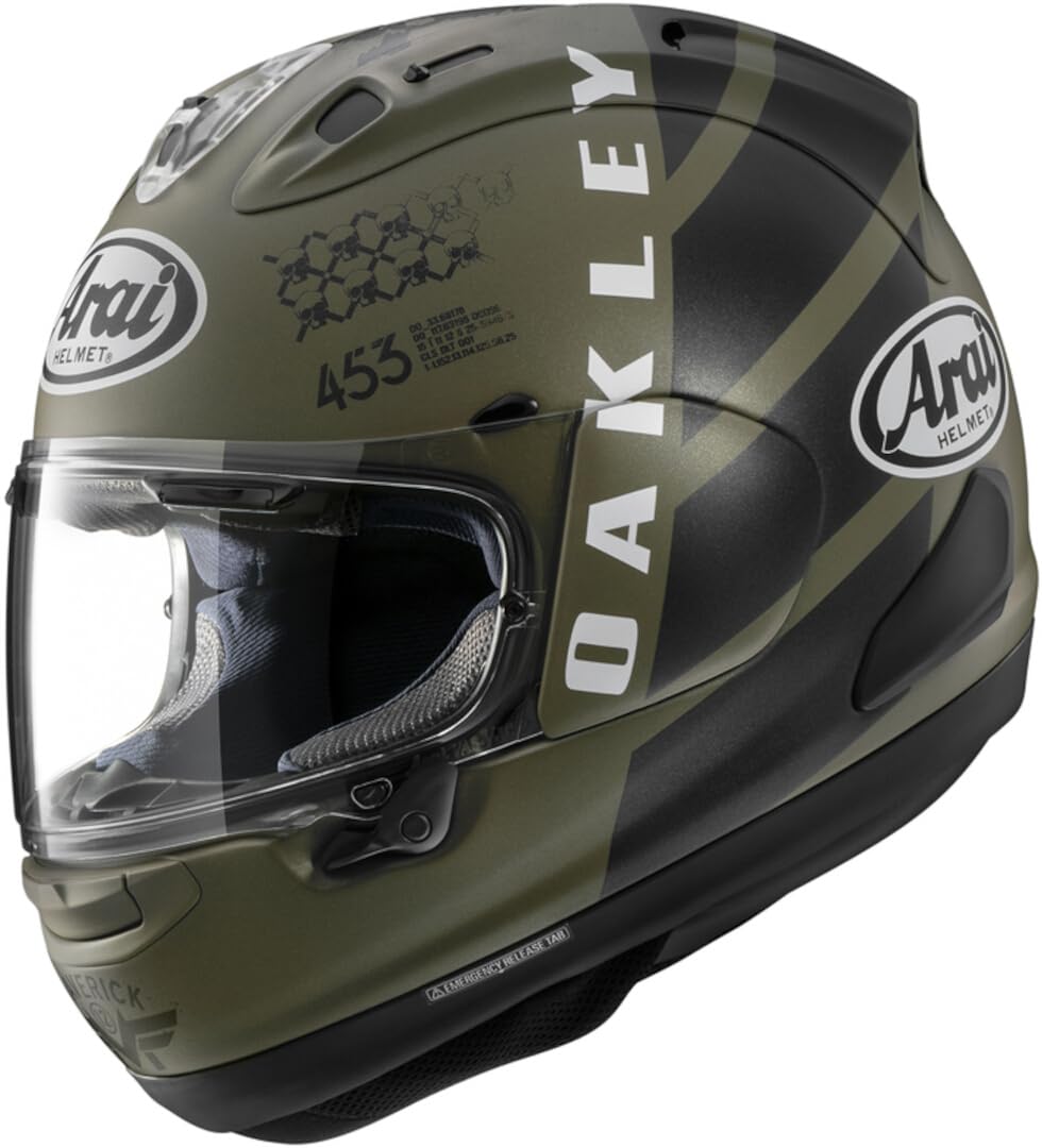 Arai RX-7V Evo Maverick Oakley Helm, Oliv matt/schwarz, L (59/60) von Arai