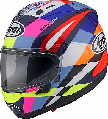 Arai RX-7V Evo Misano, Integralhelm - Blau/Rot/Orange/Pink - M von Arai