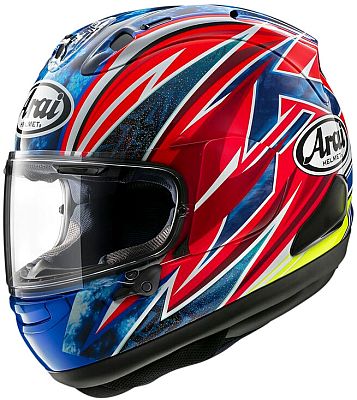 Arai RX-7V Evo Ogura 2023, Integralhelm - Blau/Rot/Neon-Gelb - L von Arai