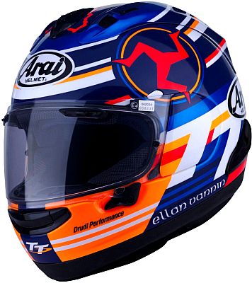 Arai RX-7V Evo Isle Of Man TT 2024, Integralhelm - Blau/Weiß/Rot/Orange - L von Arai