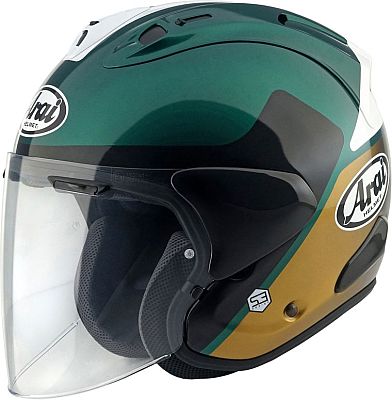 Arai SZ-R Evo Legante, Jethelm - Dunkelgrün/Gold/Weiß - L von Arai