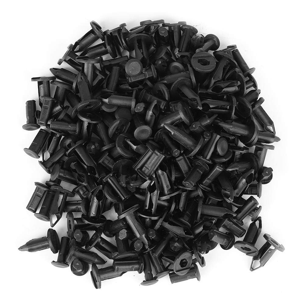 100Pcs Karosserie Kunststoff Niet, Kunststoff Clip Auto B27, 8MM Loch Durchmesser Kunststoff Stoßstange Kotflügel Nieten Halter Push Clips Schwarz von Aramox